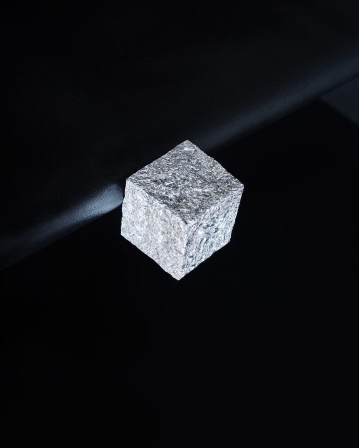 silver foil cube beyond meat for chapter magazine by marlene mautner and erli gruenzweil 2019